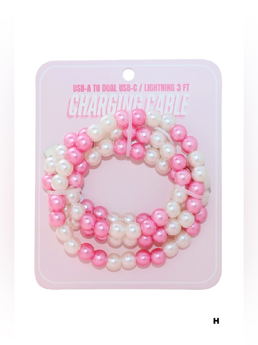TIK TOK BEADED DUAL USB FAST CHARGING CABLE